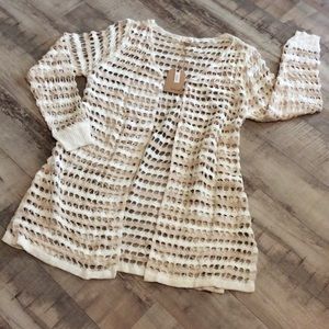 Listicle Mohair blend open crochet weave cardigan. NWT